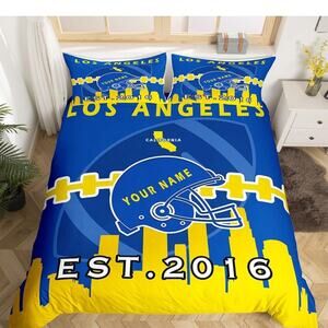 Football Duvet Cover Twin,Sports Football Fans Duvet Set for Kids Boys Girls